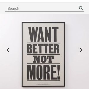 NEW Schoolhouse Anthony Burrill WANT BETTER NOT MORE print